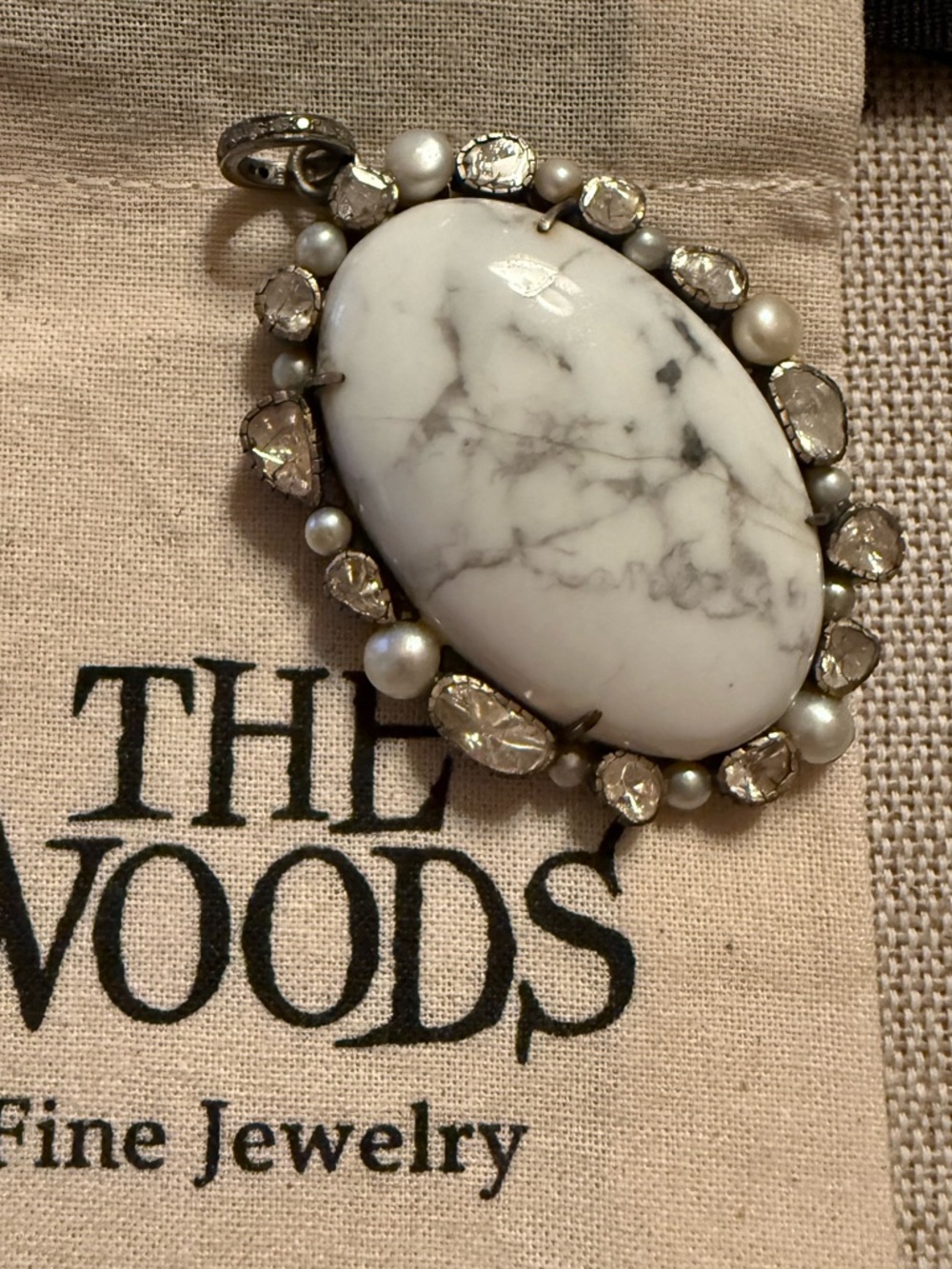 The Woods Fine Jewelry howlite pendant